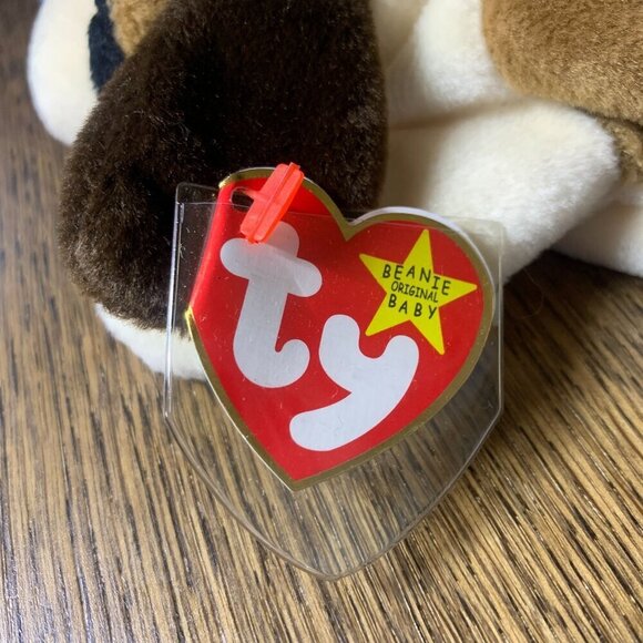 TY Beanie Babies Bernie The St. Bernard Dog White & Brown 8" 1996 NWT - Picture 2 of 9